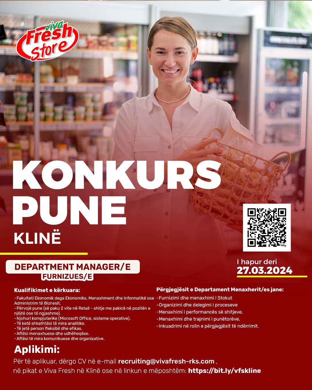 Department Manager/e, Furnizues/e